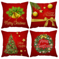 Merry Christmas Pillow Covers 24X24 Set Of 4 Velvet Christmas Pillow Cases Red Green Xmas Winter Holiday Throw Pillow Covers Chr