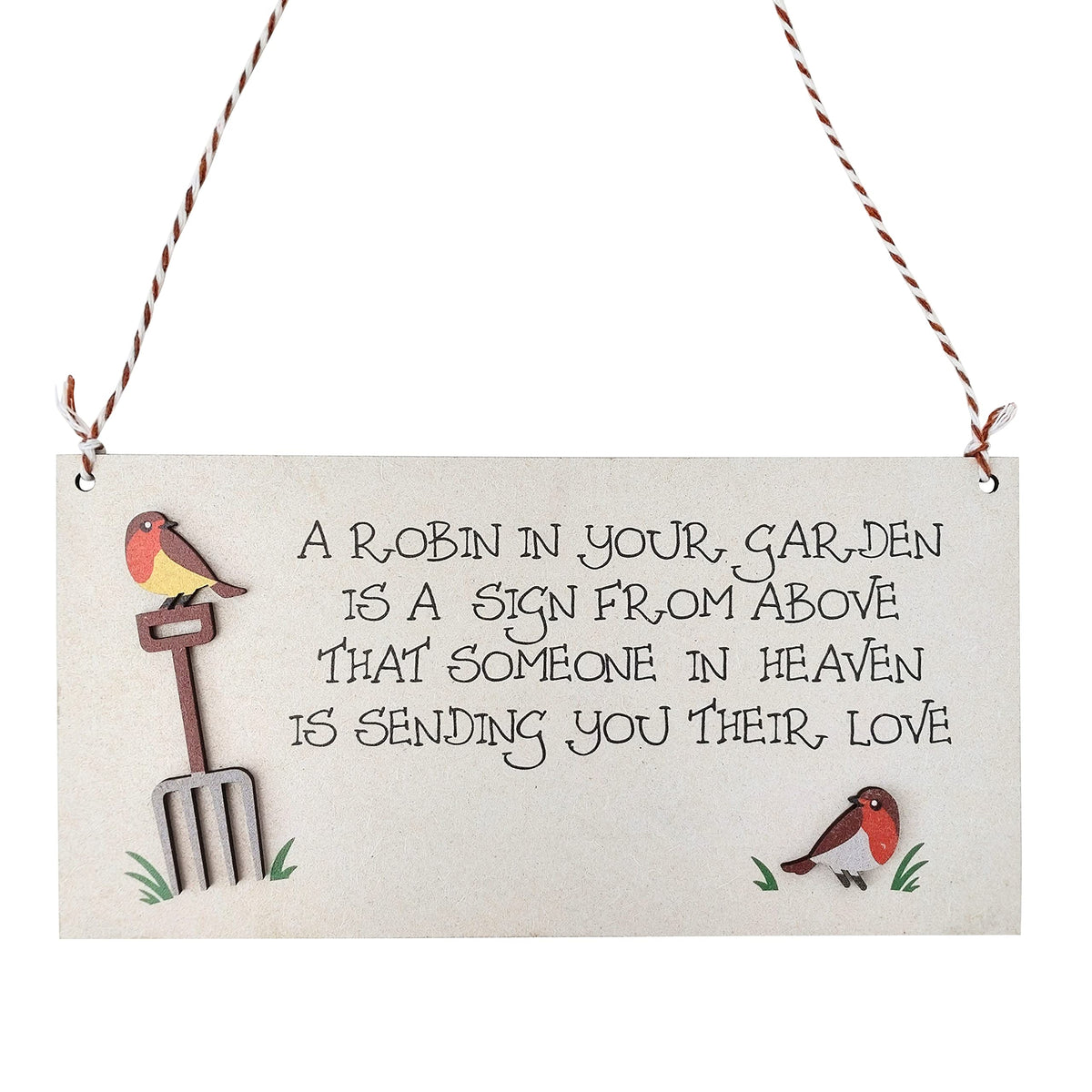 Asvp Shop Robin Remembrance Plaque, Robins Appear When Lost Loved Ones Are Near, Rustic Wooden Garden Plaque, 7.87 X 3.94 Inches