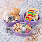 Cubesland Baby Girls Organizer Storage Basket Cubes Bins For Nursery,Small Purple Basket Organizing Cute Baskets Dog Toy Basket,