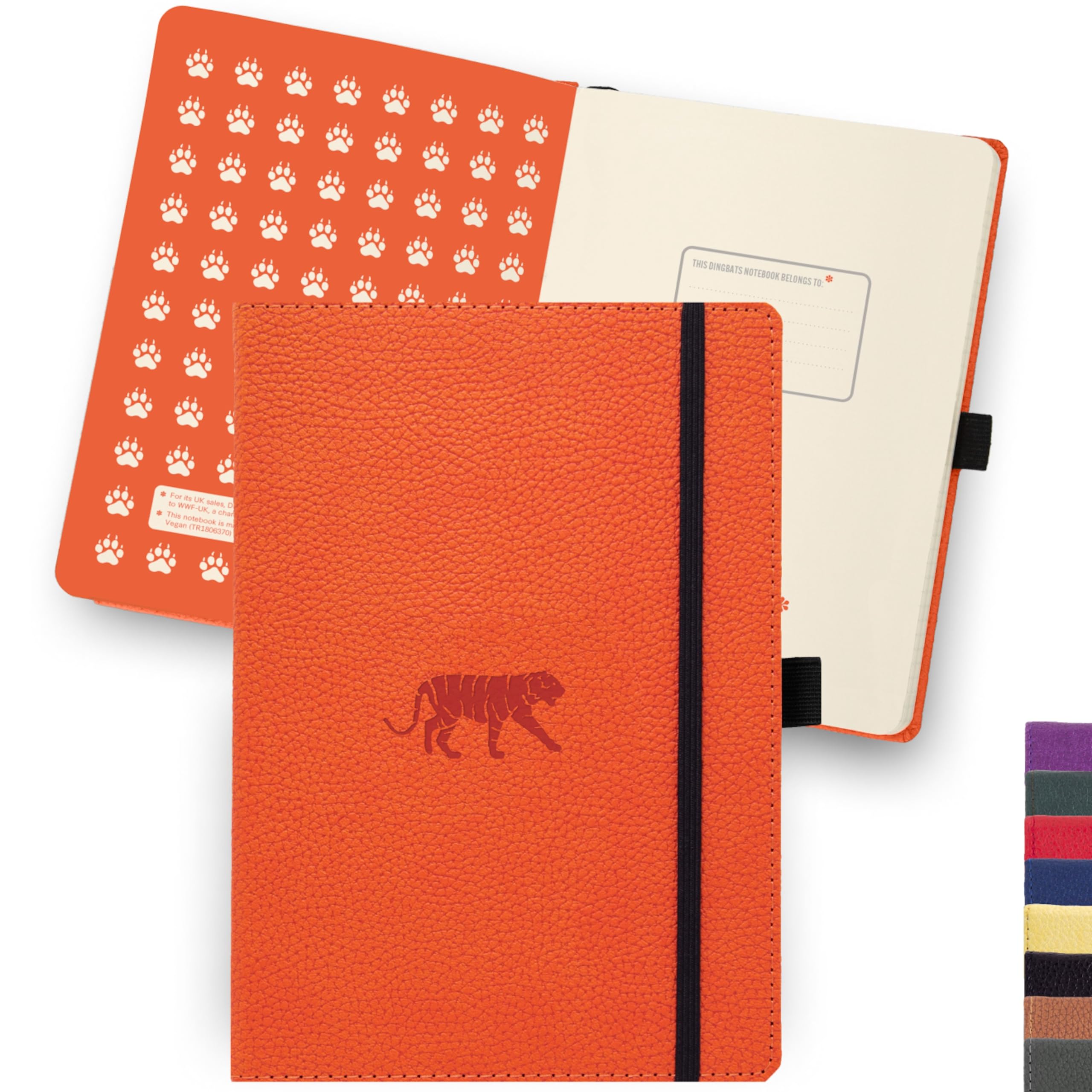 Dingbats A5 Wildlife Dotted Notebook Journal - Premium Vegan Leather Hardcover Executive Journal For Women & Men - Work, Note Ta