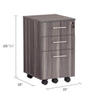 Safco Mayline Mnbbflgs Medina 3-Drawer Lockable Mobile File Cabinet, 26.75"H, Gray Steel Laminate