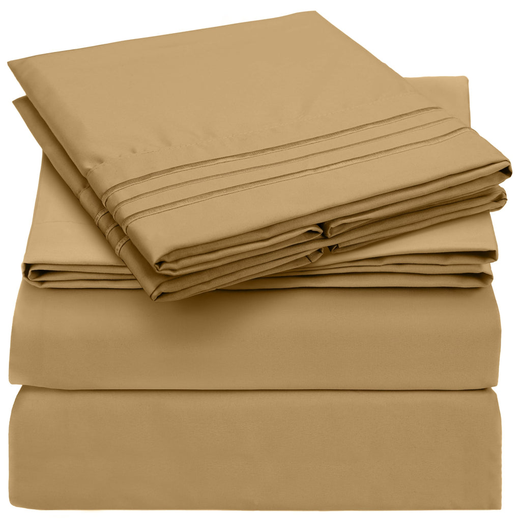 Mellanni King Sheets Set - 4 PC Iconic Collection Bedding Sheets & Pillowcases - Hotel Luxury, Extra Soft, Cooling Bed Sheets - 