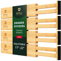 Drawer Divider and Organizer for Kitchen Organization - Adjustable Bamboo Drawer Dividers Organizers (17 - 22) - 4-Pack Expandab