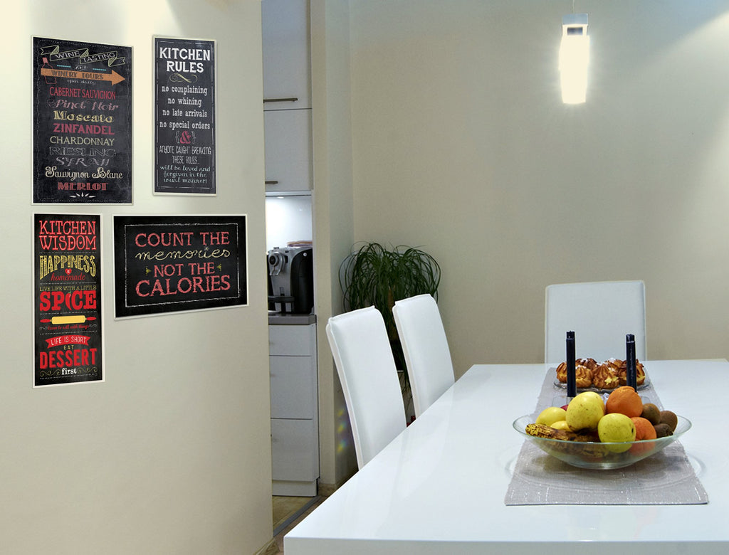 Stupell Home D  Cor Kitchen Rules Chalkboard Look Kitchen Wall Plaque, 7 X 0.5 X 17, Proudly Made In Usa