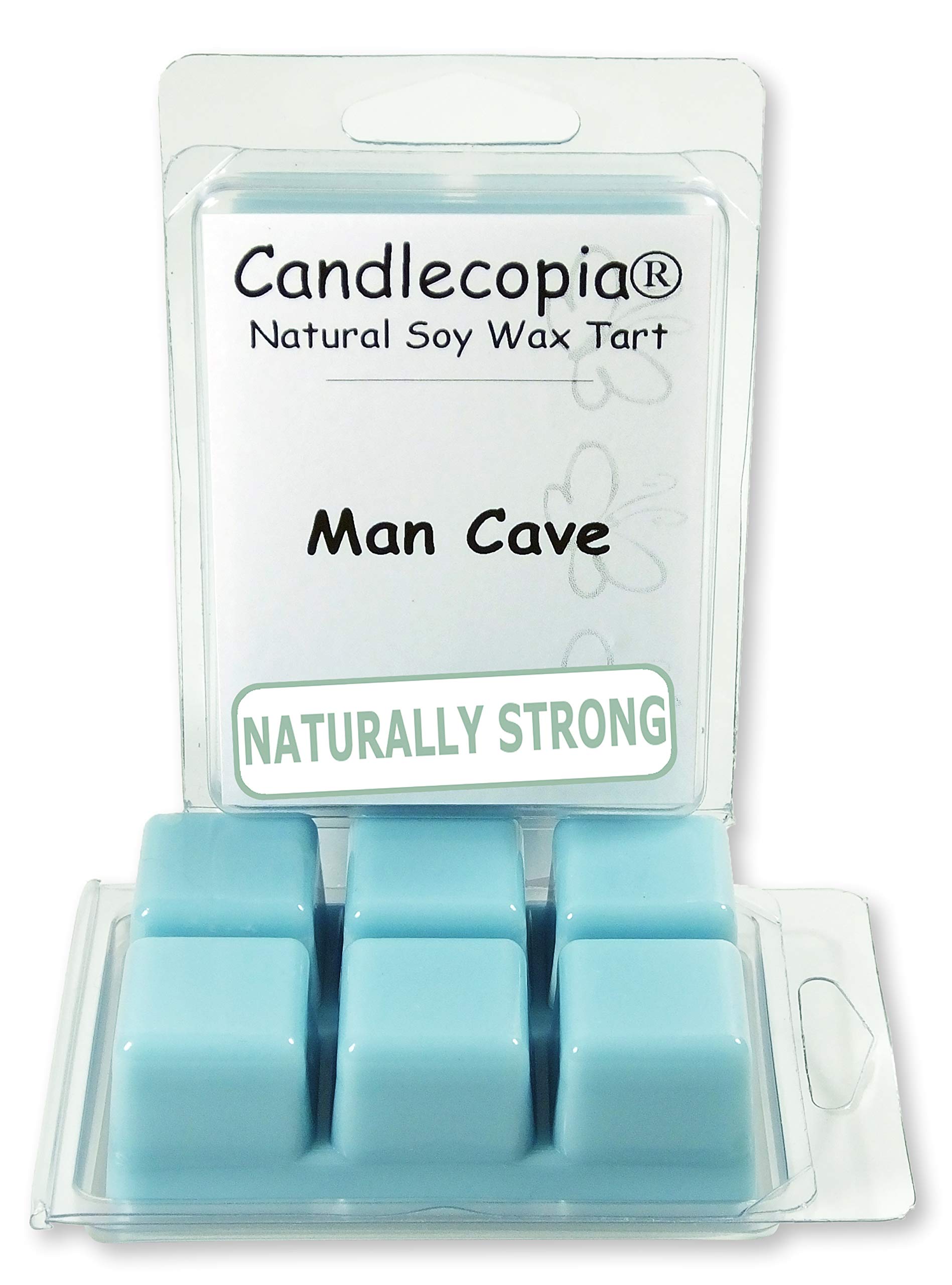 Candlecopia Man Cave Strongly Scented Hand Poured Vegan Wax Melts, 12 Scented Wax Cubes, 6.4 Ounces in 2 x 6-Packs