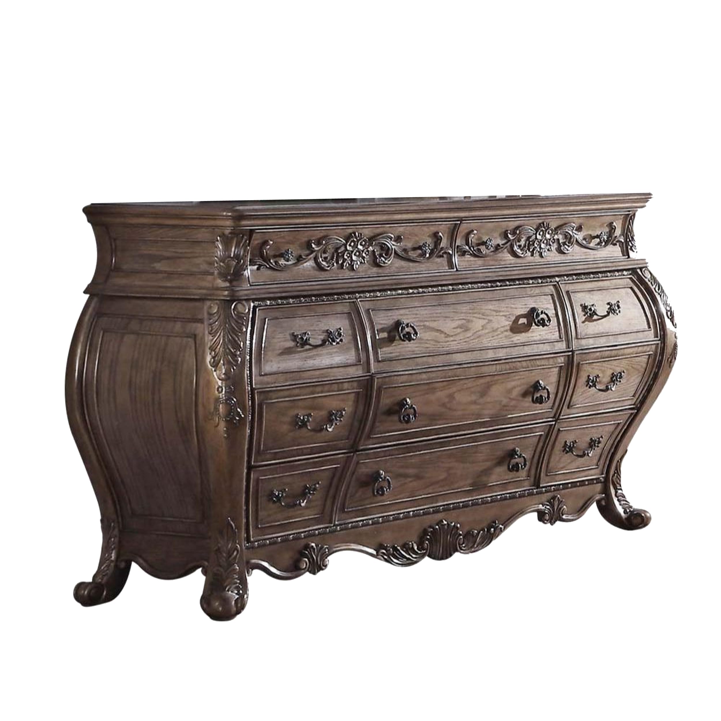 Benjara Benzara Royal Wooden Dresser With French Style Front, Brown,