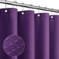 Gibelle Purple Shower Curtain, Waffle Weave Textured Fabric Shower Curtain For Bathroom - Soft Cloth & Hotel Spa Luxury, Water R
