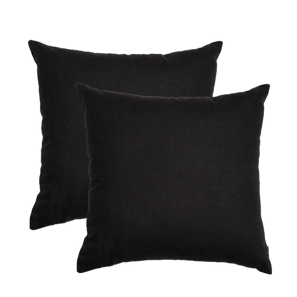 RELY+ Cotton Throw Pillow Covers Black 18''X18'' Set of 2 Decorative Zippered Throw Pillow Covers for Couch, Sofa, Farmhouse, an