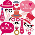 Konsait Pink Valentines Day Photo Booth Props, 20Pcs Heart Bow Tie Hat Valentines Day Props for Photography, Valentine Party Sup