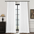 BrightWhite Lush Decor Curtains for 104-106 Inch Windows 2 Panel Sets, 105 Inches Curtains for Bedroom Black Out, Linen Drapes B