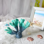 Afadorable Resin Coastal Coral Home Decor, Faux Blue Coral Reef Nautical Beach Decorations, Beach Theme Living Room Bedroom Cabi
