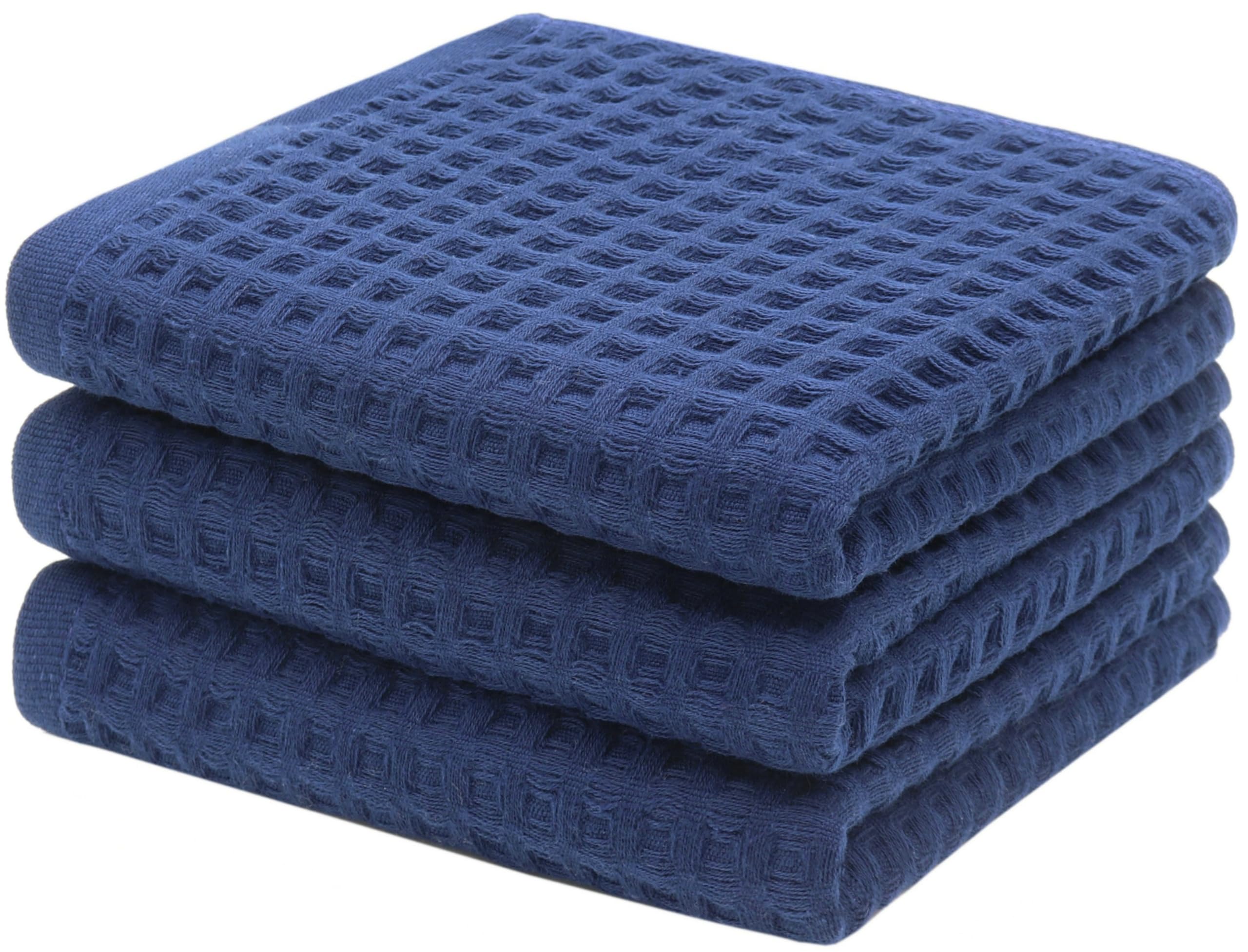 Mias Dream Cotton Bathroom Hand Towels Set,3 Pack,13 x 27, Navy Blue