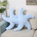 Marble Empire Starfish Pillow Shaped 2Pcs Blue Beach Decorative Throw Pillows Cute Coastal Stuffed Animal Plush Soft Ocean Beddi