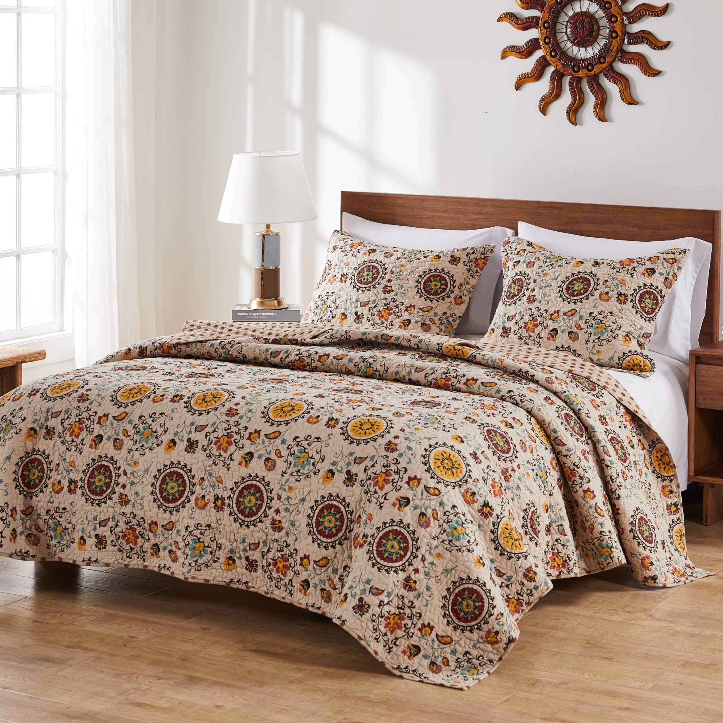 Greenland Home 3-Piece Andorra Quilt Set, King, Multicolor