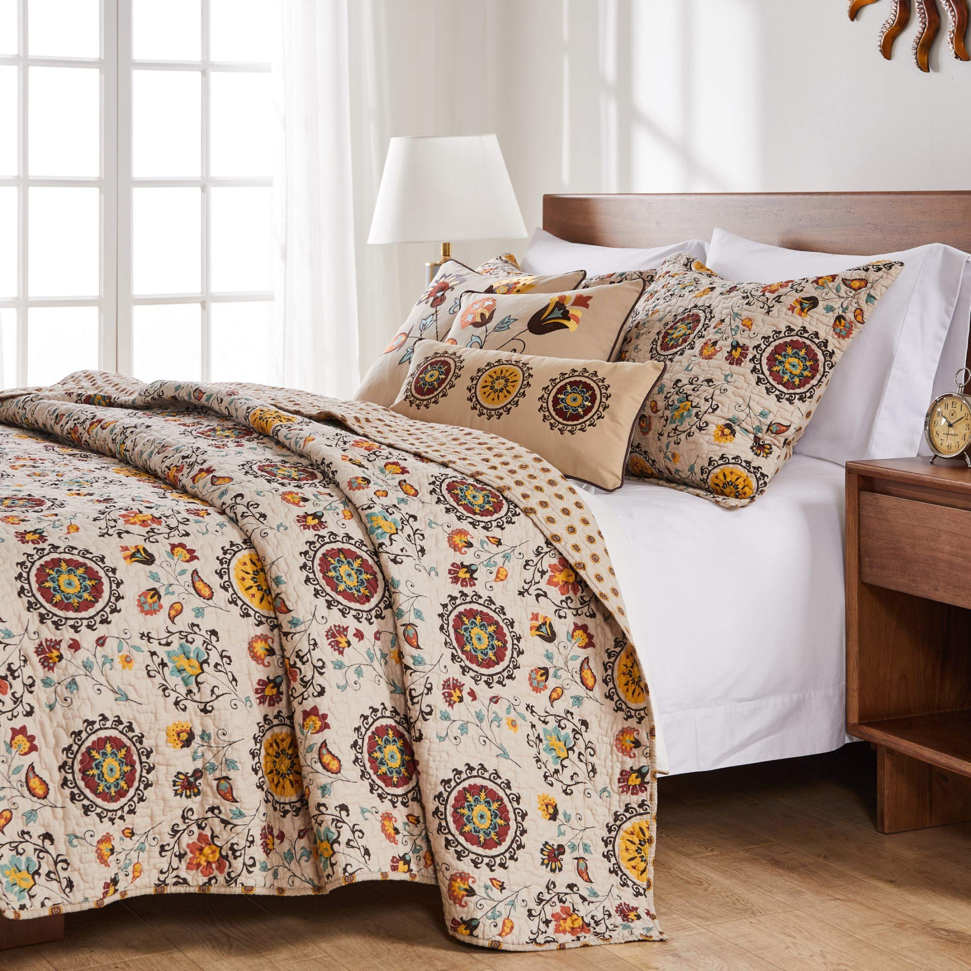Greenland Home Andorra Quilt Set, King/California King (5 Piece), Multi