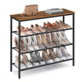 VASAGLE 4-Tier Shoe Rack, Large Shoe Storage Organizer for Closet, Entryway, 15-20 Pairs, with 3 Metal Mesh Shelves, 10.8 x 29.5
