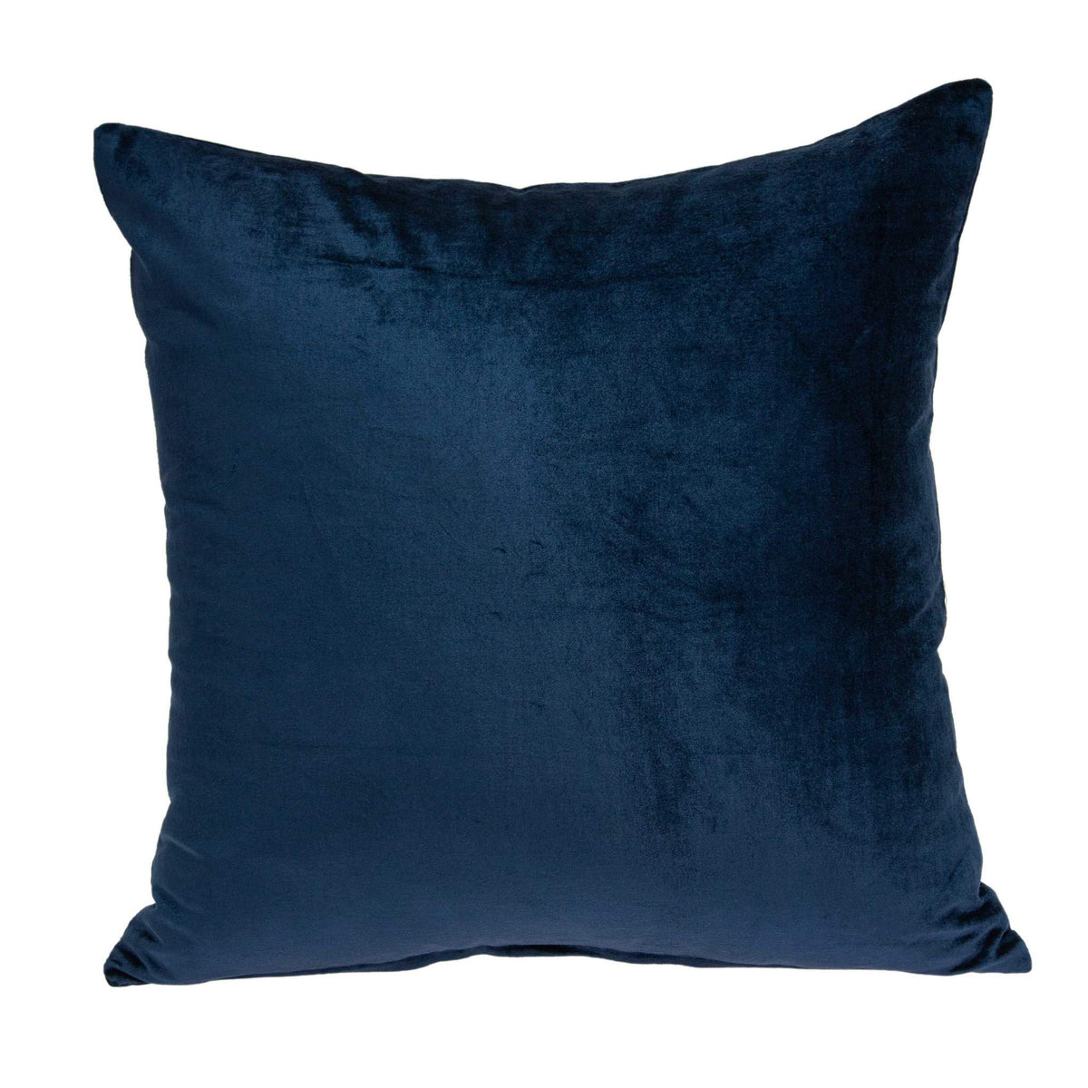 HomeRoots 50% Cotton, 50% Viscose 22' x 7' x 22' Transitional Navy Blue Solid Pillow Cover with Poly Insert