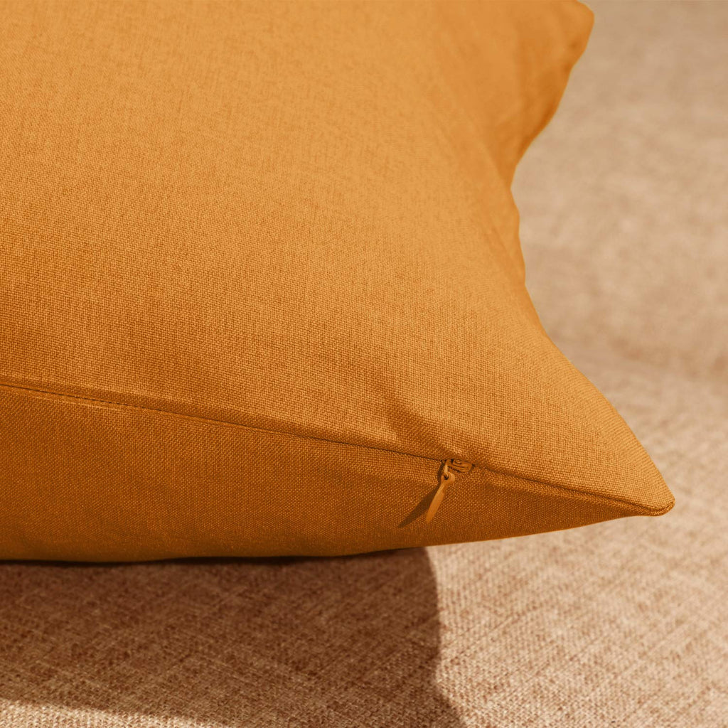 4 Pack Decorative Outdoor Waterproof Throw Pillow Covers, Square Patio Balcony Garden Waterproof Cushion Case, Pu Coating Pillow Shell For Couch, Bed, Patio, Sofa, Tent,18 X 18 Inch (Light Orange)