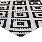 Modway Alika Abstract Diamond Trellis Area Rug, 8X10, Black And White