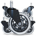 The Original Rollerblade Office Chair Wheels (As Seen On Pbs) - Incredibly Smooth & Quiet Rolling Casters - Safe For Hardwood Floors & Carpet - Easy Installation With Universal Fit - Set Of 5
