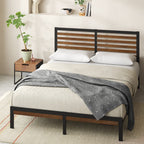 Zinus Kai Bamboo And Metal Platform Bed Frame With Headboard / No Box Spring Needed / Easy Assembly, King