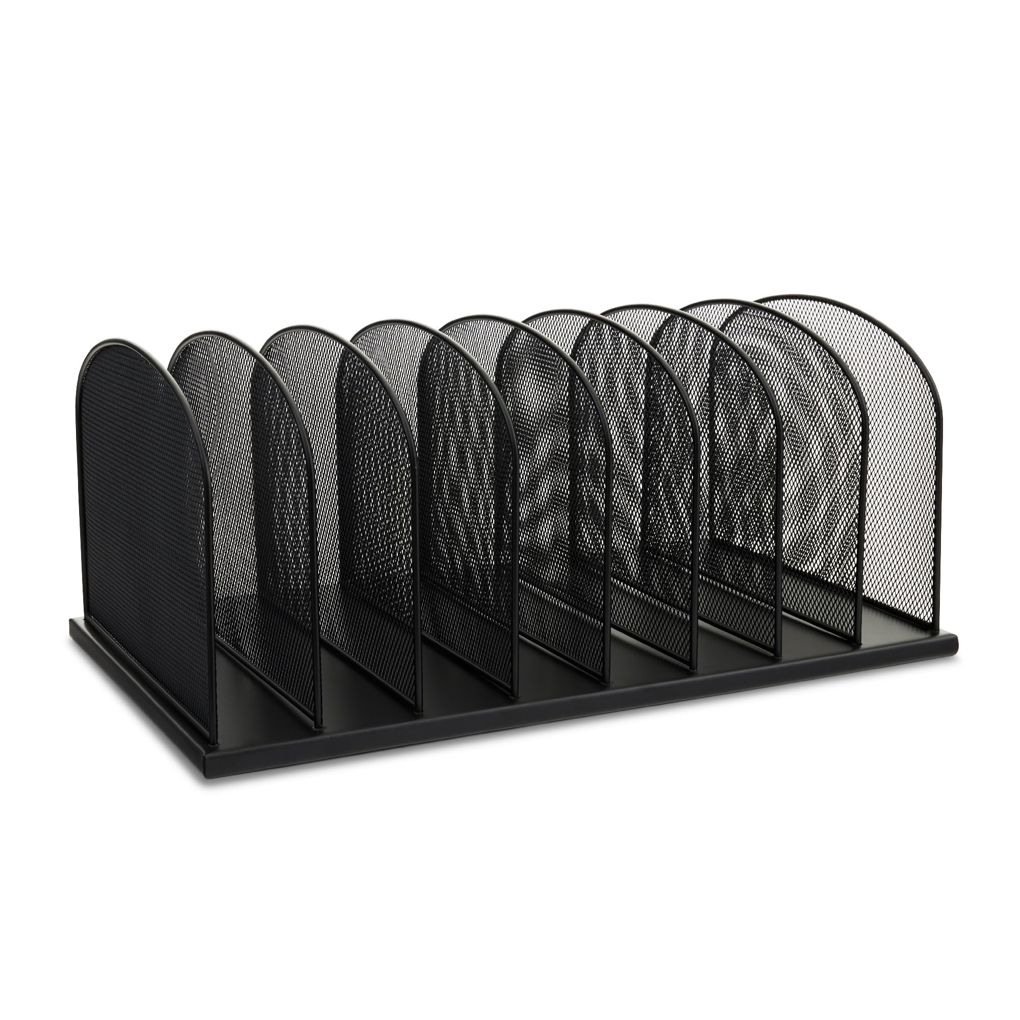 Safco Onyx Desk Organizer With 8 Vertical Sections, File Organizer For Home, Office, Classroom & More, Steel Mesh Construction