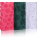 Gilprop 3 Pcs Valentine s Day Heart Bath Towel 3D Jacquard Shamrock St. Patrick s Day Hand Towels Easter 14   x 29   Cotto