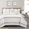 Lush Decor Comforter Farmhouse Stripe, King, Blue