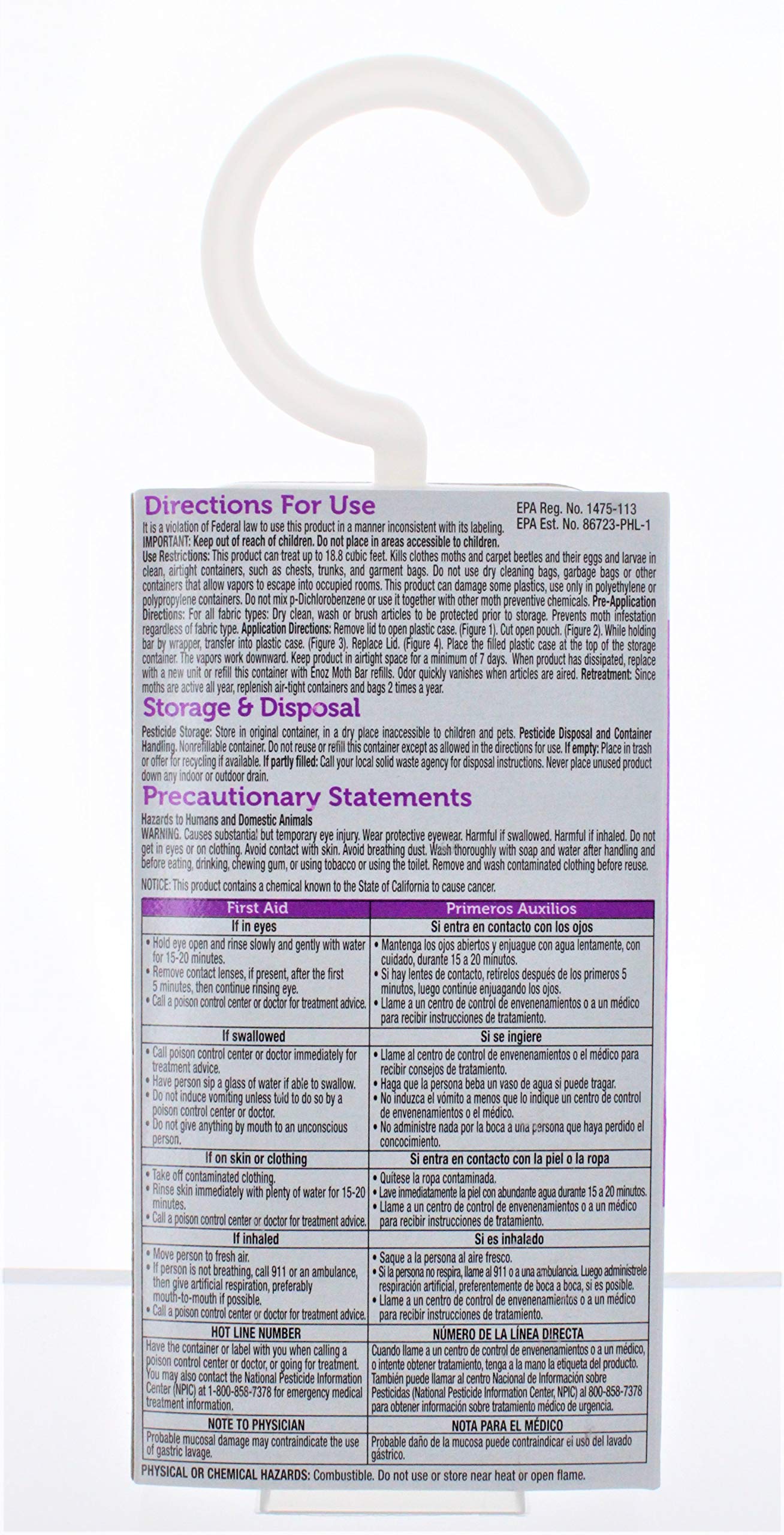 6Oz Moth Bar/Hanger - Pack Of 3