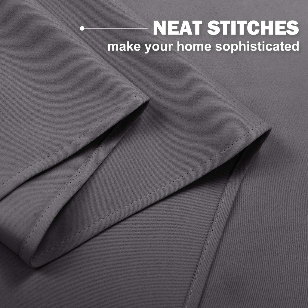 Nicetown Kitchen Blackout Window Treatment - Thermal Insulated Valance Home Decor Blackout Grommet Tier Curtains Drapes For Small Window (42W By 24L 1.2 Inches Header, Grey, 1 Pair)