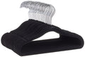 Amazon Basics Kids Velvet, Non-Slip Clothes Hangers for Infant and Toddler, 11.6 Inches (for baby clothes), Pack of 50, Black
