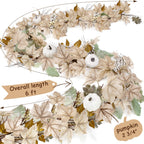 Fall Decor - Fall Garland - 6Ft Autumn Maples Leaf Pumpkin Berry Garland - Thanksgiving Halloween Mantle Fireplace Farmhouse Har
