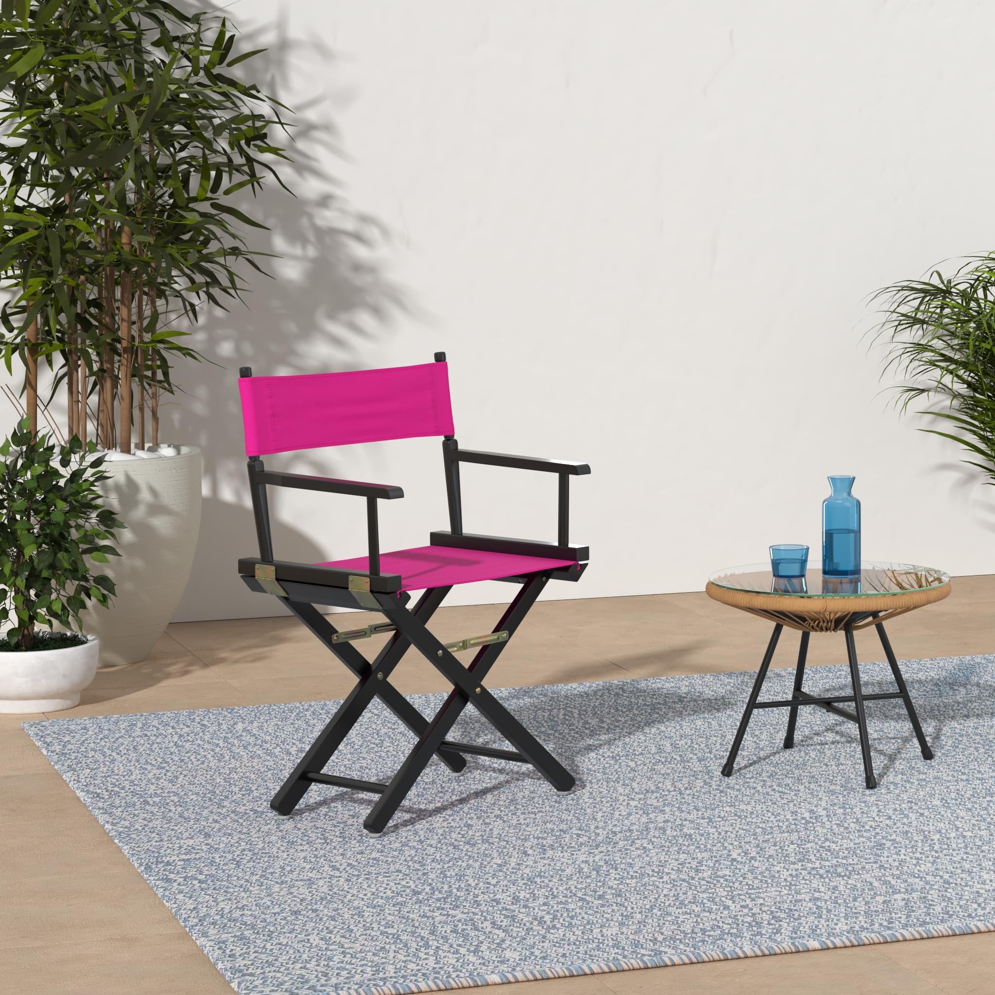 Casual Home 200-02/021-30 Director Chair 18&quot; - Classic Height Blackframe/Magenta Canvas