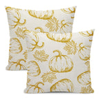 Autumn Pillow Covers 18x18 Set Of 2 Fall Yellow Pumpkin Maple Leaves Throw Pillow Covers Thanksgiving Decoration Pillowcase For 