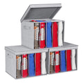 Zilink Upgraded Sweater Storage for Closet Shelf with Lids and Support Boards Clothes Organizer for Closet with 5 Grids Divider 