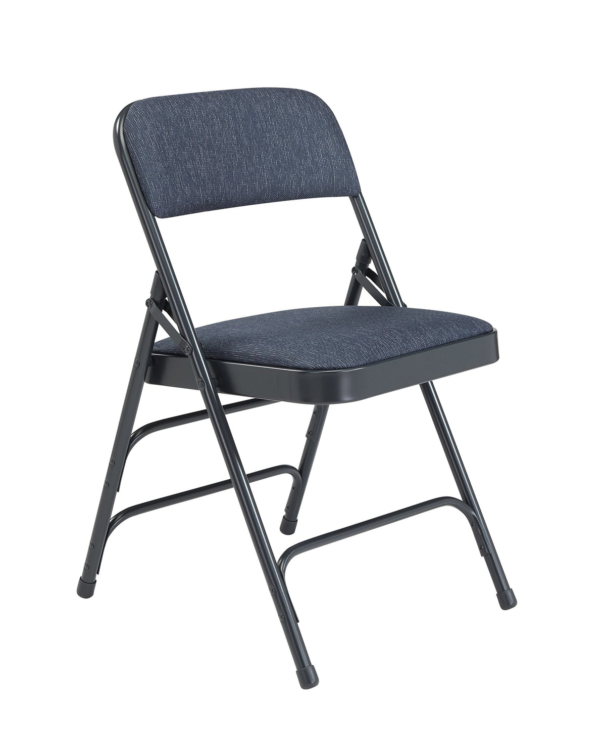 National Public Seating 2300 Series Steel Frame Upholstered Premium Fabric Seat and Back Folding Chair with Triple Brace, 480 lbs Capacity, Imperial Blue/Char-Blue (Carton of 4)