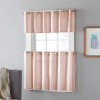 Skl Home Trio Curtain Tier Pair, 57 Inches X 24 Inches, Blush
