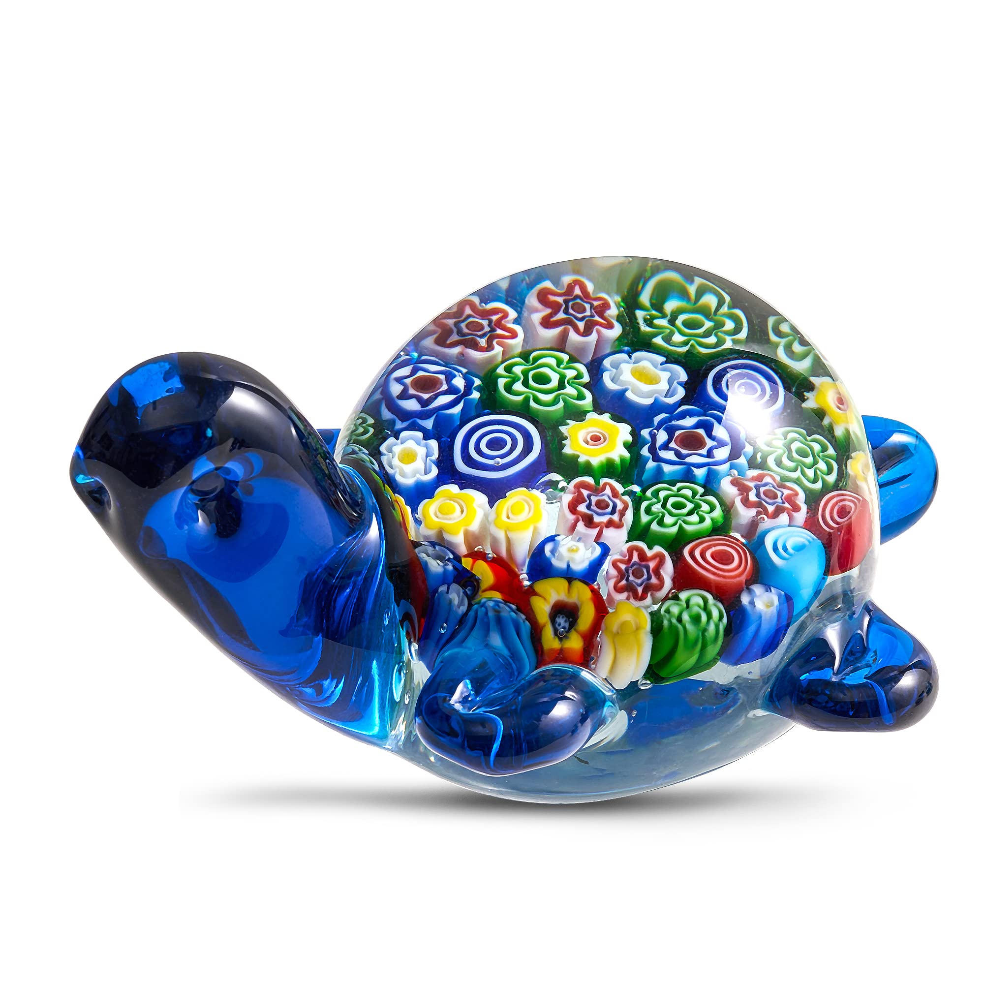 EUSTUMA Hand Blown Glass Sea Turtle Figurines Paperweight,Sea Animal Ornament for Home Decor,Sea Animals Collection for Birthday