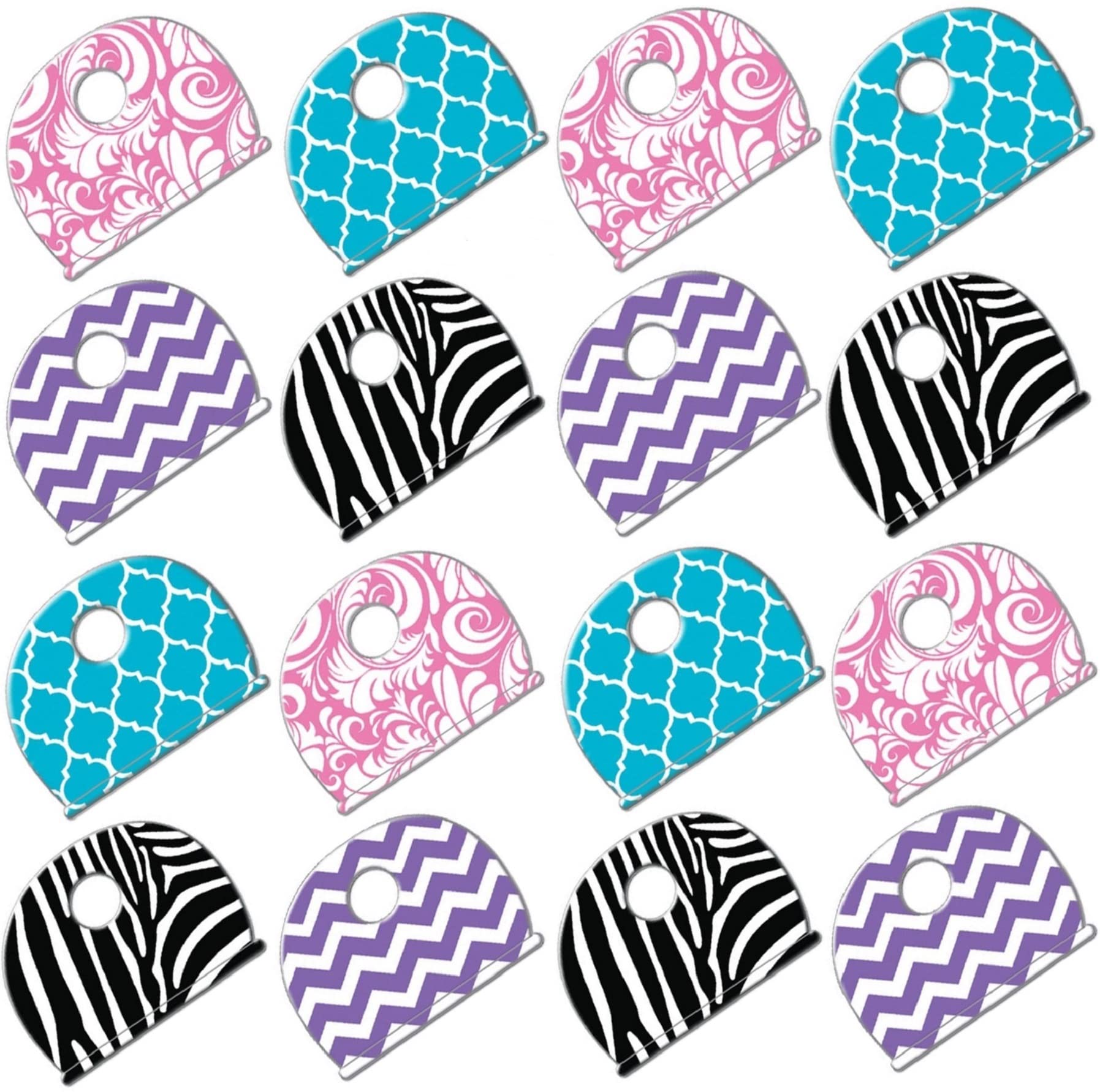 Lucky Line Designer Key Caps, Box Of 200 Assorted Designs (16300)