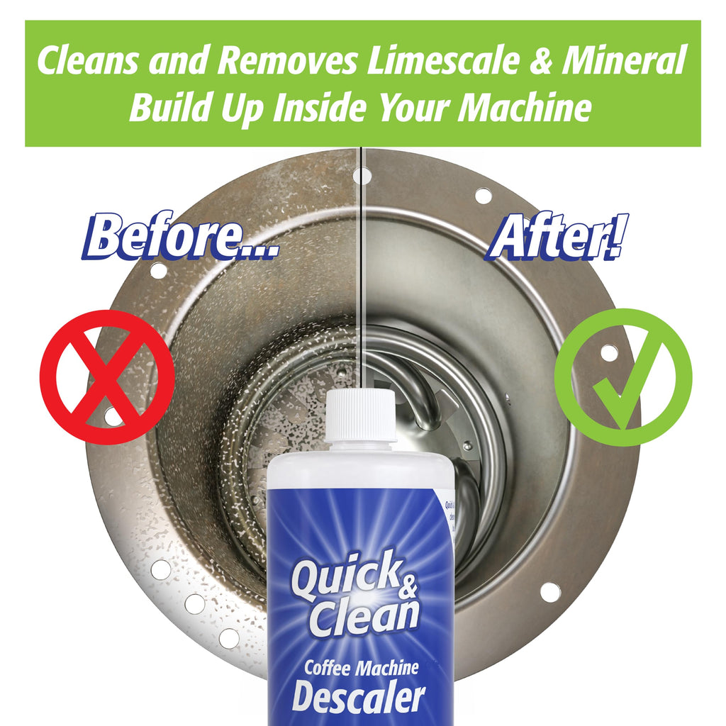 Quick & Clean 32Oz. Descaler (8 Total Uses) - Made In The Usa - Descaling Solution For Nespresso, Ninja, Delonghi, All Other Cof