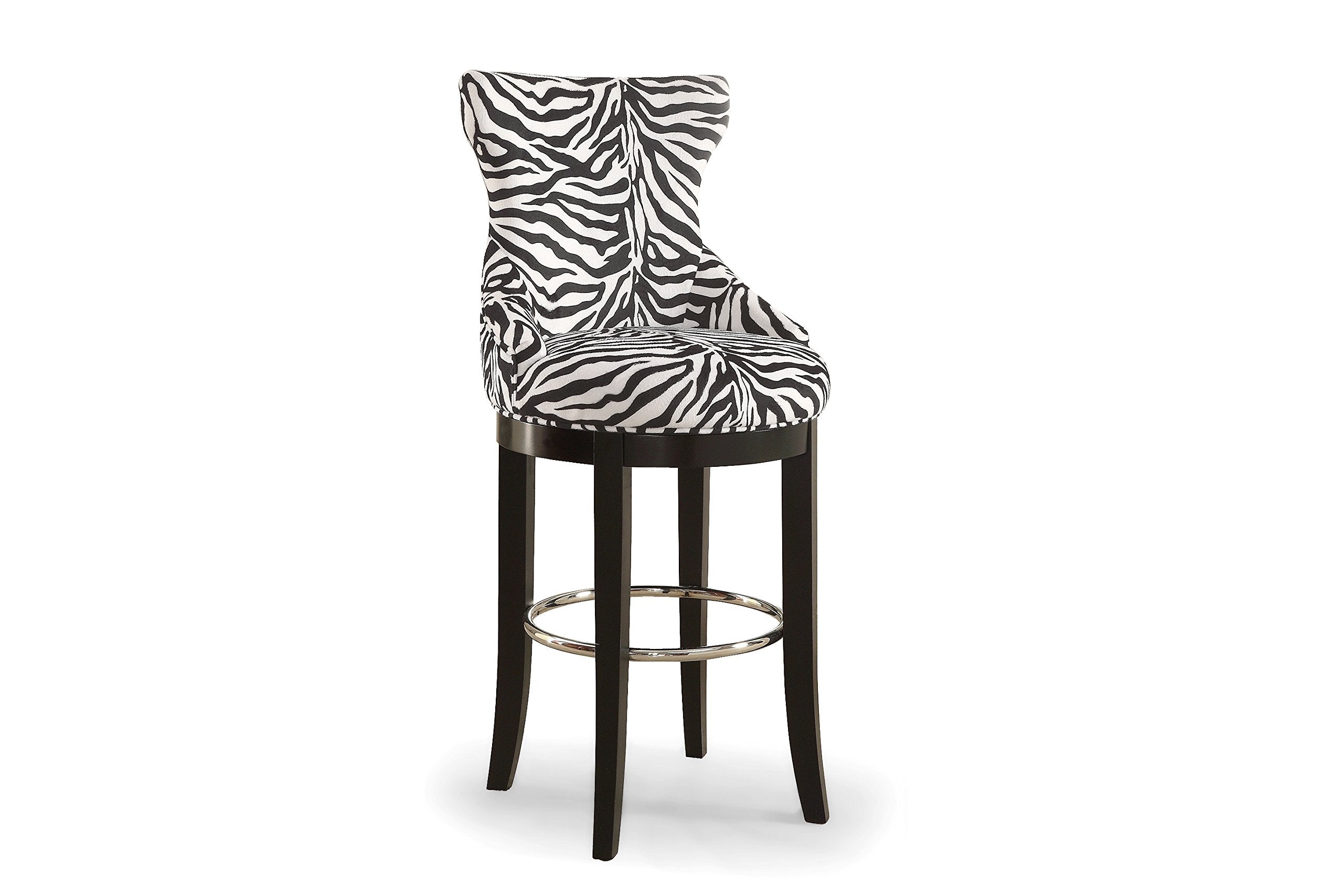 Baxton Studio Peace 30' Upholstered Bar Stool in Black and White