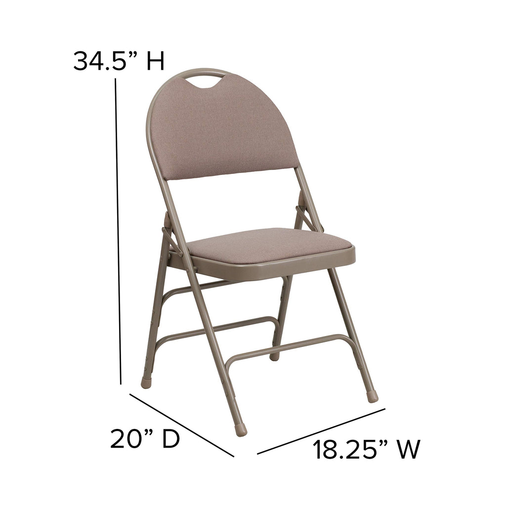 Hercules Series Folding Chair [Set Of 2] Finish: Beige