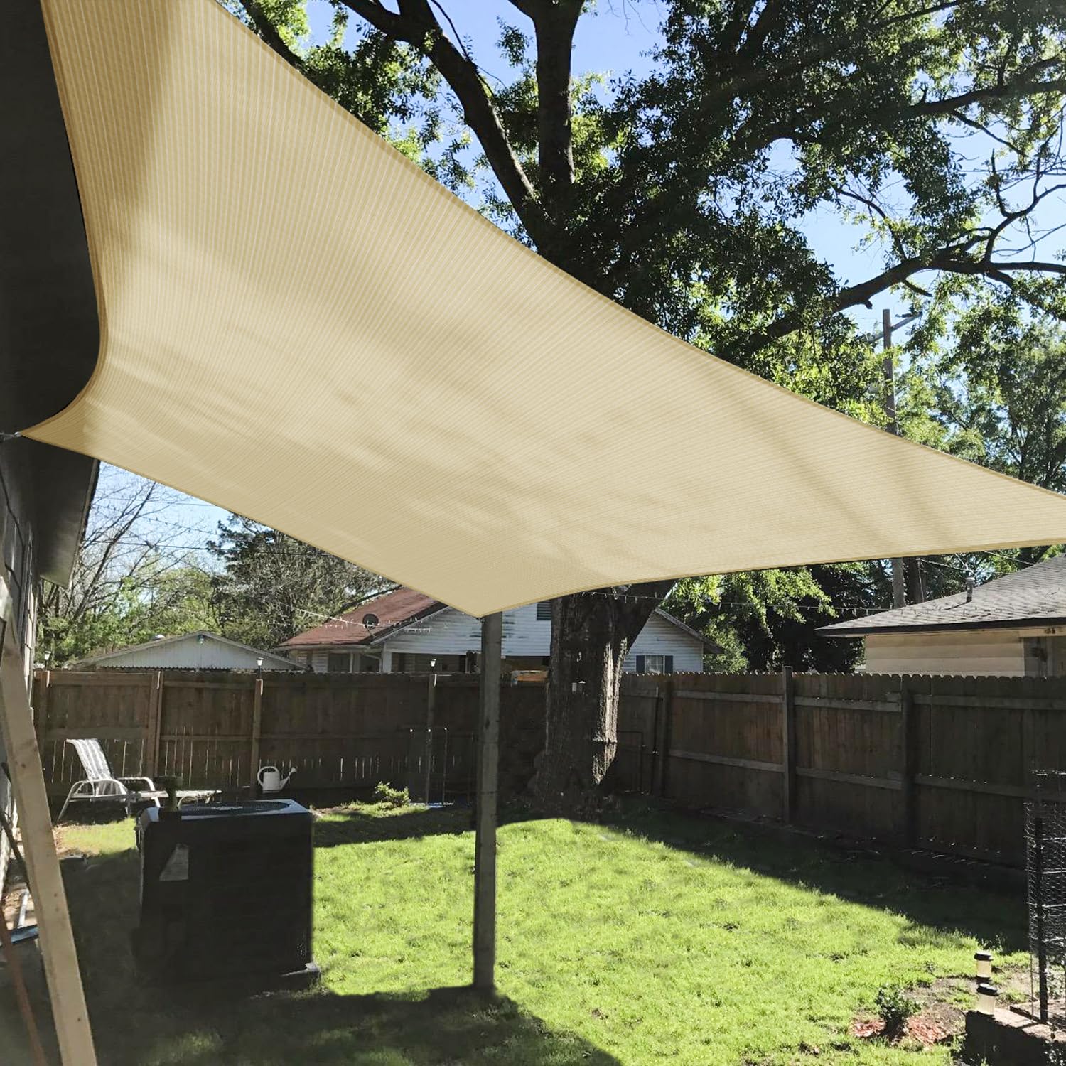 Tang Sunshades Depot Beige 11'X11' Square Uv Block Sun Shade Sail Perfect For Outdoor Patio Garden Pergola Gazebo Canopy Dock De