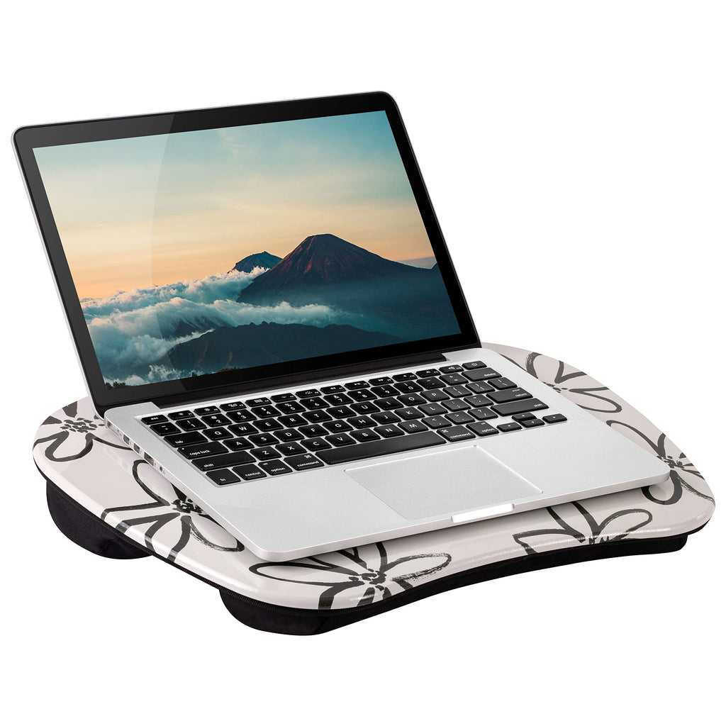 Lapgear Mystyle Portable Lap Desk With Cushion - Brushed Flower - Fits Up To 15.6 Inch Laptops - Style No. 45308