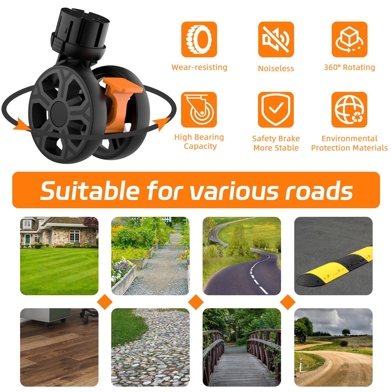 Foldable Utility Cart Collapsible Portable Crate Rolling Carts With Wheels Tote Basket With Magnetic Lid Telescopic Cover Wear-Resistant 360°Rotate Wheel Noiseless For Shopping Storage Office Use