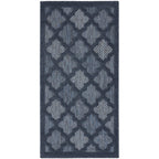 Nourison Easy Care Moroccan Navy Blue 2' X 4' Area Rug, Trellis, Easy Cleaning, Non Shedding, Bed Room, Living Room, Dining Room, Backyard, Deck, Patio (2X4)