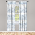 Ambesonne Harbour Stripe Window Curtains, Abstract Brushstroke Nautical Ocean Horizontal Lines Soft Picture, Lightweight Decor 2