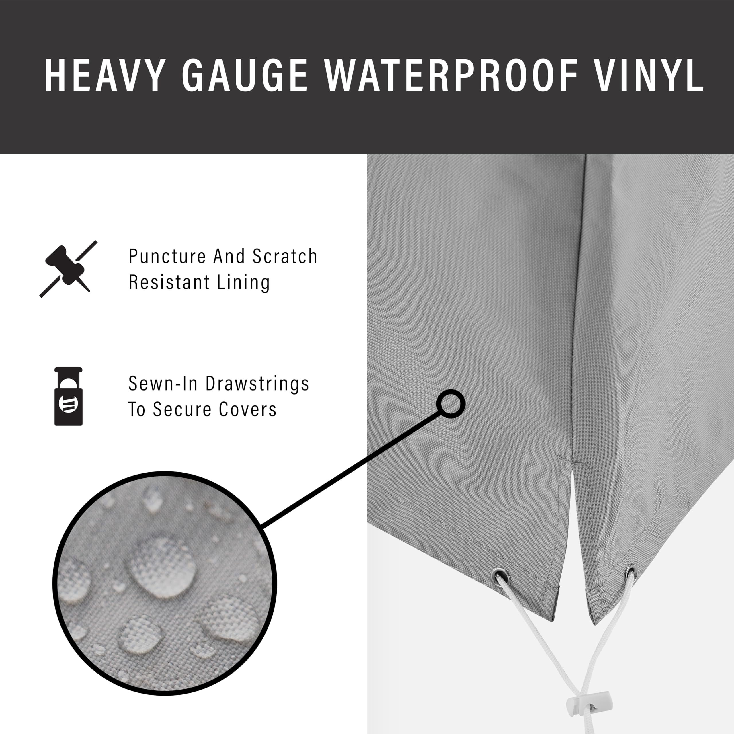 Crosley Furniture Patio Furniture Covers, Waterproof 5-Piece Cover Set - Thumbnail 3