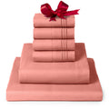 Mellanni Full Sheet Set - 6-Piece Iconic Collection Bedding, (Including 4 Pillowcases), 16-Inch Deep Pocket, Easy Care, Extra Soft, Cooling Sheets, Brushed Microfiber - Coral