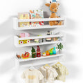 Heimlove Nursery Floating Shelves, White Nursery Book Shelves for Wall, 24 inch Wall Bookshelf for Kids Solid Wood Wall Mounted 